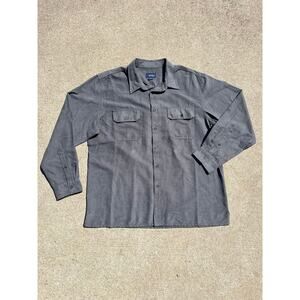 Basic Editions Gray Faux‎ Suede Shirt Men XL Long Sleeve Minimalist Quiet Luxury
